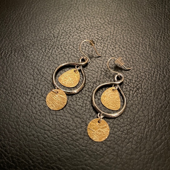 Silpada Sterling Silver/ Brass Disc Earrings W2060 - Picture 2 of 2